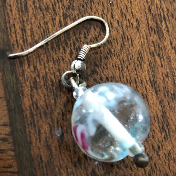 Vintage Czechoslovakian hand blown glass earrings - Picture 7 of 14